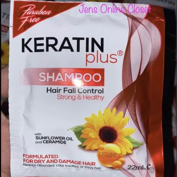 KERATIN plus Shampoo Hair Fall Control Strong & Healthy 22ml Each (12 Pieces) - Picture 2 of 6